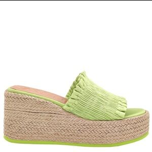 Ganni Tender Shoots Smock Espadrille Wedge Sandals, size 39